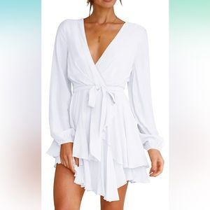 Cosonen Long Sleeve V-Neck Dress - Never Worn